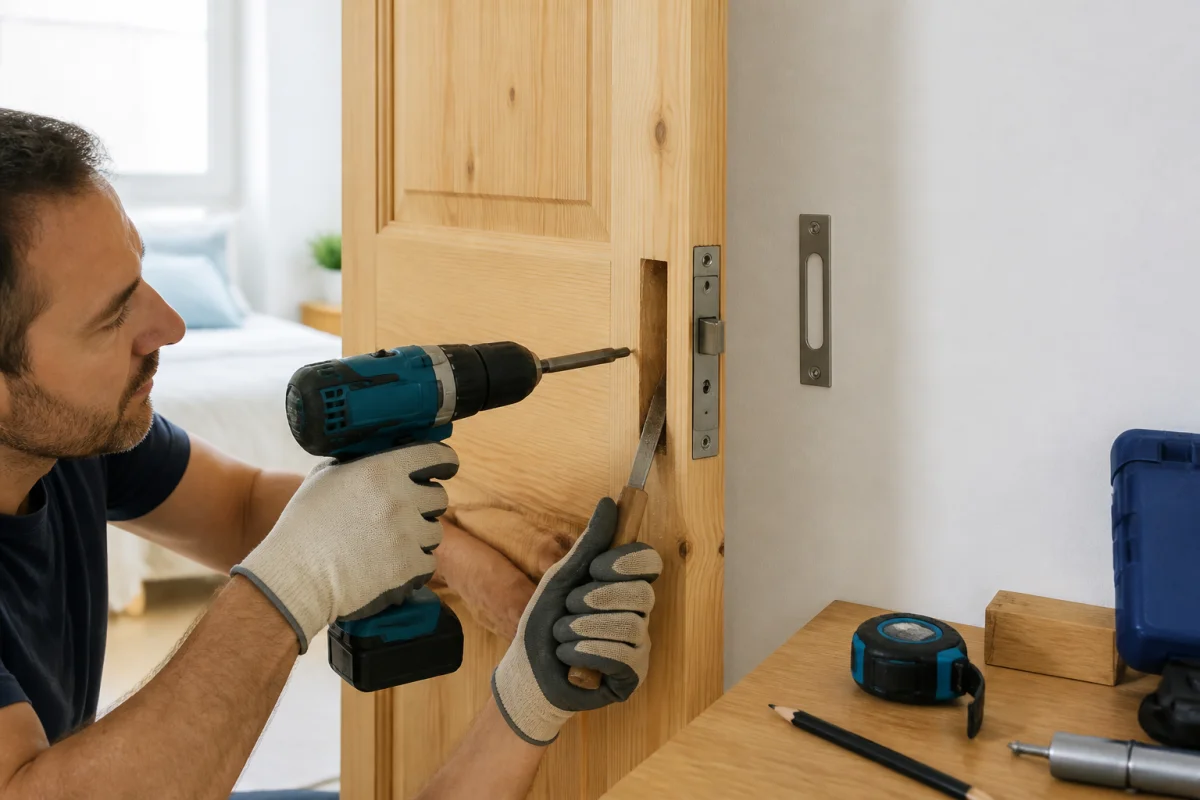 comment mettre une serrure sur une porte de chambre
